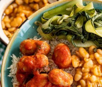 Assiette_Healthy_panagora_recette_haricots_blancs_rougaille_saucisses
